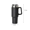 40oz Mok Tumbler met handvat geïsoleerde tuimelaar met deksels stro roestvrijstalen koffietumbler termoS Cup voor reis thermische mok 240329