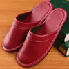 Slippers Plus Size Spring and Automn Season Chaussures intérieures Lovers Men's Man Simple Leather Home for Men