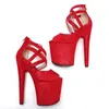 Sandals LAIJIANJINXIA 20cm/8inches Flock Fashion Sexy Exotic High Heel Platform Party Women Modern Pole Dance Shoes 203