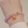 Bangles Lucky Charm Flower Agate Natural Rose Quartz Pink Crystal Breded Bracelets pour femmes ACCESSOIRES FEMMES FEMMES DE BIJOURS YBR699