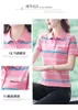 Striped Short Sleeved T-shirt for Women's Summer 2024 New Versatile Polo Shirt for Girls