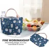 Dinware Geïsoleerde lunchzakken Tote Drawstring Tas opvouwbaar wasbaar voor buitenschoolwerk (blauw)