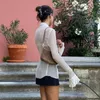Women's Blouses Sexy Mesh Tops Women Y2K Long Sleeve Shirt Transparent Elegant 2024 Flare Streetwear See Through Button White Top