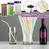 Cups jetables Paignes 5 modèles Paille 100 PCS PLASTIQUE POUR BUSTIVE CUIET des boissons Fête de mariage Milkshake Cocktail Rietjes