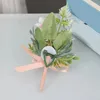Dekorative Blumen Seiden Boutonniere künstliche Blume Brautjungfer Armband Corsage Hochzeit Brosche Pin