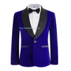 Boys Formal Slim Fit Velvet Suits Set Child Wedding Prom Party Pography Costume Kids Blazer Pants Bowtie Outfit 240401