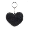 Tornari da 8 cm Fluffy Pompom Regali portachiavi per donne a forma di cuore morbido Pompon Falta FACHI ACCESSIONE DELLA SALA AUTORI