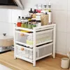 Kitchen Storage HOOKI Sink Side Rack Drawer Type Seasoning 2-layer Bathroom Box Fruit Organizer