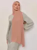 Högkvalitativ satin chiffon hijab halsduk för kvinnor turban opacification halsdukar sjal huvudduk huvudband bandana hijabs för kvinna 240327
