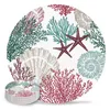 Bord Mattor Ocean Coral Shell Starfish Ceramic Set Coffee Tea Cup Coasters Kök Tillbehör Rund Placemat