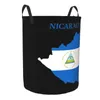 Laundry Bags Nicaragua Map Flag Basket Foldable Proud Patriotic Clothes Hamper For Baby Kids Toys Storage Bag