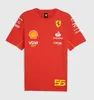 T-shirt d'équipe masculin 2023 24 25 F1 T-shirt Polo Suit Four Seasons Formule One Red Racing Suit Official Custom