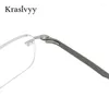 Zonnebrillen frames Krasivyy schroefloze pure titanium rimless bril Men Square ultralight recept bril met vrouwen optische brillen