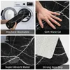 Carpets Black Marble Stone Texture Pattern Doormat Non-slip Kitchen Entrance Bathroom Polyester Rug Carpet Mat Bedroom Decor Washable