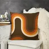 Poduszka 70s Wzór pomarańczowy i brązowe fale rzucają sofę luksus