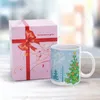 Tazze fumetti alberi di Natale di Natale a tazza fiocchi di neve caffettiera in ceramica tazza con manico di tè 11 once per regalo in ufficio