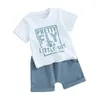 Kledingsets Toddler Baby Boy Summer Outfit Korte mouw T-shirt Top en shorts 2pcs Deset set