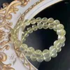 Estatuetas decorativas de 10 mm de pulseira de citrina de limão natural de 10 mm para homens reiki cura riqueza branqueada de joias de joias 1pcs