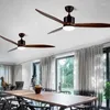 52/64 Inch Large Ceiling Fans With Lights No Wood Blades Remote Control Reversible Motor LED 3 Color Bedroom Lamp