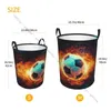 Laundry Bags Dirty Basket Foldable Organizer Soccer Fire Clothes Hamper Home Storage