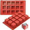 Baking Moulds 15Holes Cake Cavity Silicone Mold Cube Non Stick Dessert Pastry Magic Splice Square Brownie Molds For