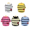 Dog Apparel Pet Sweater Pullover Clothes For Small Dogs Black White Striped Love Round Neck Puppy Jacket Clothing