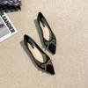 Casual Shoes Large Size Pointed Flat Single Soft Sole Anti-skid Ladies Bow Knot Ballet Luxury Comfortable Women's