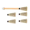 Tools 5pcs Primary Colours Wooden Handle Barbecue Brush With 4 Heads Replaceable Grill Basting Mop