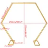 Party Decoration Heavy Duty Wedding Arch Backdrop Stand Birthday Props Free Standing Frame Hexagon Background Flower