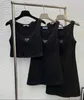 Letnie sukienki projektantów Kobiety Luksusowe litery Drukuj spódnice z odwróconym trójkątnym kamizelkami swobodne kamizelki mody zleśla bluzki o wysokiej jakości 3 kolory DD25527