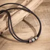 Choker Vintage Pu Leather With Metal Beads Necklace For Men Trendy Collar On The Neck Accessories 2024 Fashion Jewelry Male Gift