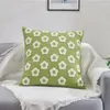 Tampas decorativas de arremesso de travesseiro Casa de fronhas de flores do sol verde -verde quadrado para sofá de sofá -cama quarto quarto