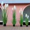 Decorative Flowers Large Simulation Potted Plants Nordic Artificial Indoor Ground Green Fake Dog Tail Onion Grass Bonsai