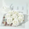 Fiori decorativi da 6 pezzi Seta Fagro artificiali di rose per nozze decorazione per feste per la casa Scrapbook bianco ghirlanda fai da te finga testa artificia
