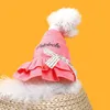 Hondenkleding kleine kleding huisdier kat puppy kleding melkjurk voor 2024 herfst en winter boog decor brief bedrukte rok
