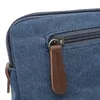 Storage Bags Canvas Wristlet Bag Large Clutch Wallet Purse Zipper Pouch Handbag Organizer With Leather Strap For Men (Blue)