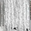 Flores decorativas Jardín Wisteria Artificial Flower Silk Planta Hanging Plant Wedding Boda