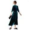 Повседневные платья шелковые бархатные женские женские платья с длинным рукавом оригинальный дизайн одиночный шнурок с кружевными кружевами