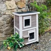 Cat Carriers Outdoor House Solid Wood Double-Layer Luxury Villa Indoor en Universal Winter Warm