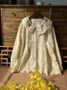 Boulouches de femmes 110 cm Buste / printemps Femmes Japon Style Sweet Mori Kei Girls Marque Floral Broidered Loose Cotton Shirts / Blouses confortables