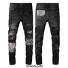 High Quality High Quality Am Slim Fit Designer Street Distressed Patch Jeans with Patterned Elastic Slim Leggings