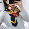 POBING 100% Twill Silk Scarf Women Hästvagn Tryck Square Scarves Large Bandana Hijab Female Head Scarf Silk Foulards 130cm 240323