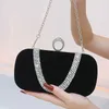 Väskor 2024 Wallte Velvet Water Ring U-formad Diamond Handheld Elegant Dinner Chain Strap Diagonal Banket Bag Luxury Purses Designer Handväskor