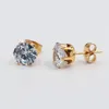 Stud Earrings 1Set The Latest Round Zircon Europe And United States Simple