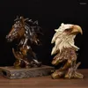 Figurines décoratives Vilead Animal Sculpture Lion Eagle Tiger Wolf Horse Statues Bureau Home Salle Shelf-Rack Decoration Accessoires