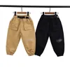 INS Kids letter embroidered trousers designer Boys double pocket belt cargo pants spring children loose casual trouser Z7521