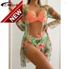 2024 Nouveau créateur de mode Sexy Bikini ensembles Impression d'été pour femmes pas cher Push Up One Piece Swimsuit With Beach Jirt V Neck Femmes Femmes Baignoir Bathing Bathing Fintage Monokini