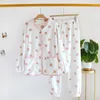 Vêtements à la maison Coral Arloque Vérification de l'automne Pyjamas de flanelle d'hiver pour femmes épais Pyjama chaud pour femmes