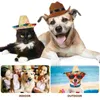 Vestuário para cães 2 PCs Pet Chand Decorations Puppy para cães usarem chapéus de palha gatos chapéus animais de estimação