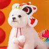 ドッグアパレルライオンダンスペットヘッドウェア小さな犬と猫のフェスティバルパーティーハット用の素敵なキャップ